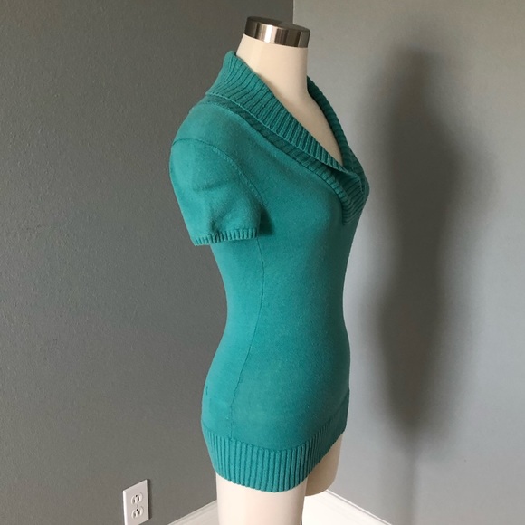 BCBG MaxAzria Cowl V-Neck Knit Sweater Blouse - Picture 14 of 16